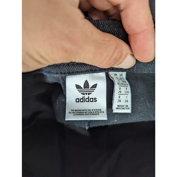 Adidas Originals Denim Jean Bib Overalls Women's 0/XXS Black Straight Leg Bibs - Picture 5 of 6